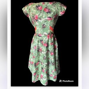 Vintage Wendy Dress 50s tropical flower print